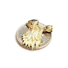 Load image into Gallery viewer, New 14k yellow Gold eagle Head Pendant charm gift fine jewelry unisex 3.1g
