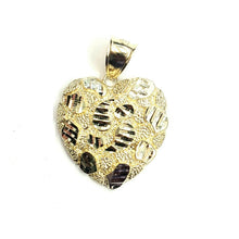 Load image into Gallery viewer, New 10k yellow gold nugget heart pendant charm fine gift  for women jewelry 4.7g

