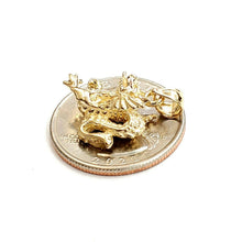 Load image into Gallery viewer, 14k yellow Gold 3D winged dragon Pendant charm solid gift fine jewelry 4.2g
