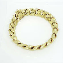 Load image into Gallery viewer, 10K yellow gold 14.75mm hollow Cuban Miami bracelet Fine gift jewelry 9&quot; 53.8g
