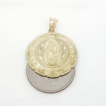 Load image into Gallery viewer, 10k yellow gold round virgin Guadalupe Pendant fine religious jewelry 1.04" 2.1g
