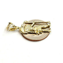 Load image into Gallery viewer, 10k yellow Gold Egypt jackal god Anubis holding Ankh Pendant fine jewelry 1.6g
