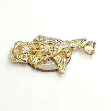 Load image into Gallery viewer, New 14k yellow gold saint Michael pendant charm fine religious gift jewelry 4.5g
