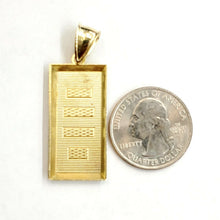 Load image into Gallery viewer, New 10k Yellow Gold 999.9 fine gold bar brick bar Pendant charm diamond cut 3.5g
