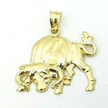 Load image into Gallery viewer, 10k yellow solid Gold taurus bull zodiac Pendant charm fine gift jewelry 1.9g
