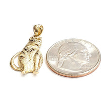 Load image into Gallery viewer, New 14k solid yellow Gold cat full body Pendant charm fine jewelry gift pet 2.3g

