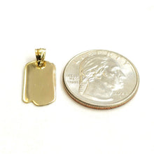 Load image into Gallery viewer, 14k yellow Gold Tiny medical ID dog tag name tag Pendant charm fine jewelry 1.4g
