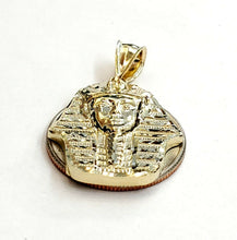 Load image into Gallery viewer, 10k yellow solid Gold Egyptian pharaoh king head Pendant jewelry fine gift 3.3g
