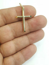 Load image into Gallery viewer, New 10k yellow gold hollow plain cross pendant charm fine jewelry religious 1.2g

