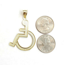 Load image into Gallery viewer, 10k yellow Gold handicap disability Pendant charm diamond cut fine jewelry 3.7g
