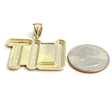 Load image into Gallery viewer, New 10k yellow Gold LIT word Pendant charm diamond cut fine jewelry 6.6g
