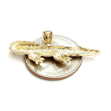 Load image into Gallery viewer, New 14k yellow Gold Alligator crocodile Pendant charm gift fine jewelry 3g
