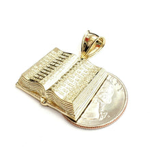Load image into Gallery viewer, 10k yellow gold lord's prayer book our father bible verse pendant jewelry 5.3g
