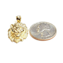 Load image into Gallery viewer, 14k yellow solid Gold lion Leo head face zodiac Pendant charm fine jewelry 4.7g
