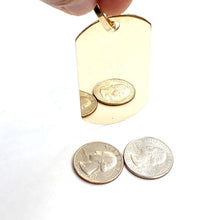 Load image into Gallery viewer, New 10k yellow Gold solid dog tag Pendant charm shiny gift fine jewelry 24.2g
