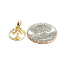 Load image into Gallery viewer, New 14k yellow Gold tiny libra zodiac sign round Pendant charm fine jewelry 1.2g
