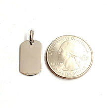 Load image into Gallery viewer, New 14k white Gold solid tiny dog tag name tag Pendant charm shiny jewelry 2.3g
