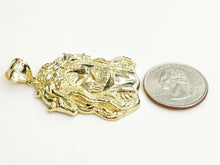 Load image into Gallery viewer, 10k yellow gold jesus face head pendant charm fine religious gift jewelry 8.2g
