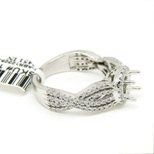 Load image into Gallery viewer, 0.54Ct Natural Diamond 14k White Gold Semi Mount halo Ring round center size 7
