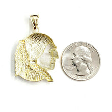 Load image into Gallery viewer, New 10k solid yellow Gold Chief face head Pendant diamond cut fine jewelry 4g
