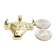 Load image into Gallery viewer, 10k yellow solid Gold Taurus bull zodiac Pendant charm gift fine jewelry 7.7g
