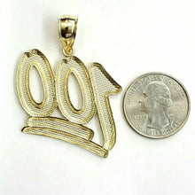 Load image into Gallery viewer, New 10K Solid Yellow Gold Diamond Cut One Hundred 100 Charm Pendant jewelry 6.6g
