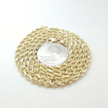 Load image into Gallery viewer, New 10K yellow gold 3.5mm hollow rope chain Necklace fine jewelry unisex 11g 24&quot;
