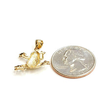 Load image into Gallery viewer, New 14k yellow gold frog pendant charm shiny gift unisex fine jewelry 1.7g
