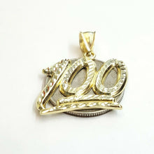 Load image into Gallery viewer, New 10K Solid Yellow Gold Diamond Cut One Hundred 100 Charm Pendant jewelry 2.9g
