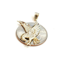 Load image into Gallery viewer, 14k yellow Gold eagle Pendant charm gift fine jewelry unisex diamond cut 2.2g
