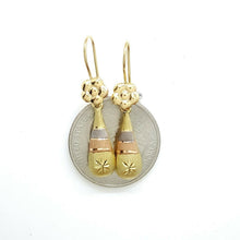 Load image into Gallery viewer, New 14k 3 color Gold Hollow eye drop Earrings for female fine gift jewelry 1.8g
