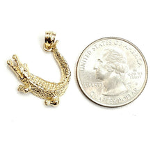 Load image into Gallery viewer, New 14k yellow Gold Alligator crocodile Pendant charm gift fine jewelry 2.8g
