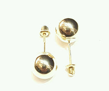 Load image into Gallery viewer, 14k yellow Gold 8mm hollow ball earrings screw back fine gift jewelry for female
