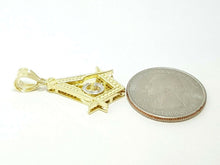 Load image into Gallery viewer, 10k two-tone solid Gold Freemason Masonic Pendant charm jewelry fine gift 2.9g
