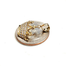 Load image into Gallery viewer, 14k yellow gold tiara crown pendant cubic zirconia fine jewelry gift 1.7g
