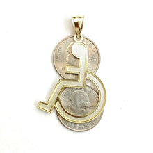 Load image into Gallery viewer, 10k yellow Gold handicap disability Pendant charm diamond cut fine jewelry 3.7g
