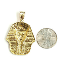 Load image into Gallery viewer, 10k yellow solid Gold Egyptian pharaoh king head Pendant jewelry fine gift 7.5g
