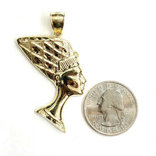 Load image into Gallery viewer, 10k yellow solid Gold Egyptian Nefertiti head queen Pendant fine jewelry 4.8g
