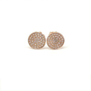 14k Rose Gold 0.18Ct Round Diamond stud Earrings for women Push Back Fastening