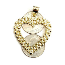 Load image into Gallery viewer, New 10k yellow gold heart pendant charm love Amor fine gift women jewelry 5.1g
