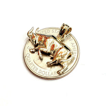 Load image into Gallery viewer, 14k yellow solid Gold taurus bull zodiac Pendant charm fine gift jewelry 3.1g
