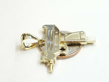 Load image into Gallery viewer, New 10k yellow Gold solid Uzi machine gun Pendant charm fine jewelry unisex 4.2g

