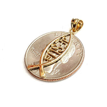 Load image into Gallery viewer, 14k yellow gold Ichthus Fish Jesus pendant charm religious fine jewelry 1.1g
