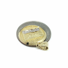 Load image into Gallery viewer, 10k two-tone gold round last supper pendant charm 0.75" religious jewelry 1.9g
