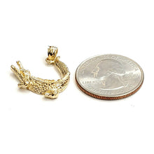 Load image into Gallery viewer, New 14k yellow Gold Alligator crocodile Pendant charm gift fine jewelry 2.8g
