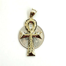 Load image into Gallery viewer, 10k yellow gold Egyptian ankh cross pendant charm fine religious jewelry 2.5g

