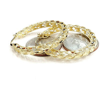 Load image into Gallery viewer, 10K yellow Gold 1.52" 4mm Turkish hoop Earrings Round fine jewelry 5.6g
