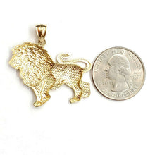 Load image into Gallery viewer, 10k yellow Gold lion full body Leo zodiac Pendant diamond cut fine jewelry 2.6g
