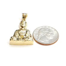 Load image into Gallery viewer, New 10k yellow gold buddha Buda Buddah pendant charm fine religious jewelry 4.6g
