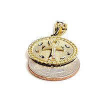 Load image into Gallery viewer, New 10k yellow gold round Egyptian ankh cross pendant charm religious 0.97" 3.8g
